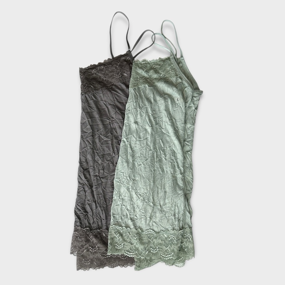 NWT Maurice’s Lace Trim Crinkle Cami Set | L